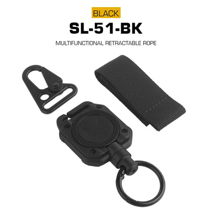 Tactical Multifunctional Retractable Rope Lightweight & Portable Hunting Airsoft Training Gear Battle Belt Plate Carrier
