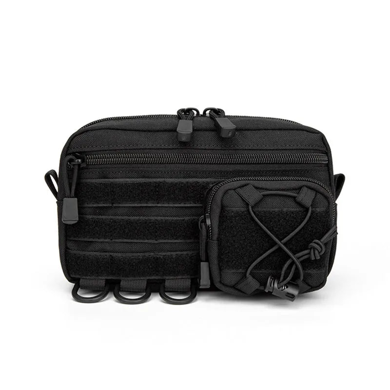 Tactical MOLLE Admin Pouch Horizontal Front Drawstring Pocket EDC Utility Organizer Waist Pack for EMT Hunting Outdoor