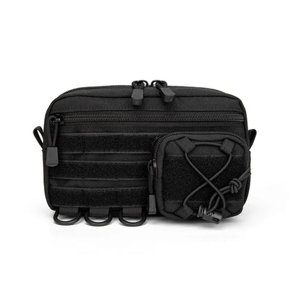 Tactical MOLLE Admin Pouch Horizontal Front Drawstring Pocket EDC Utility Organizer Waist Pack for EMT Hunting Outdoor