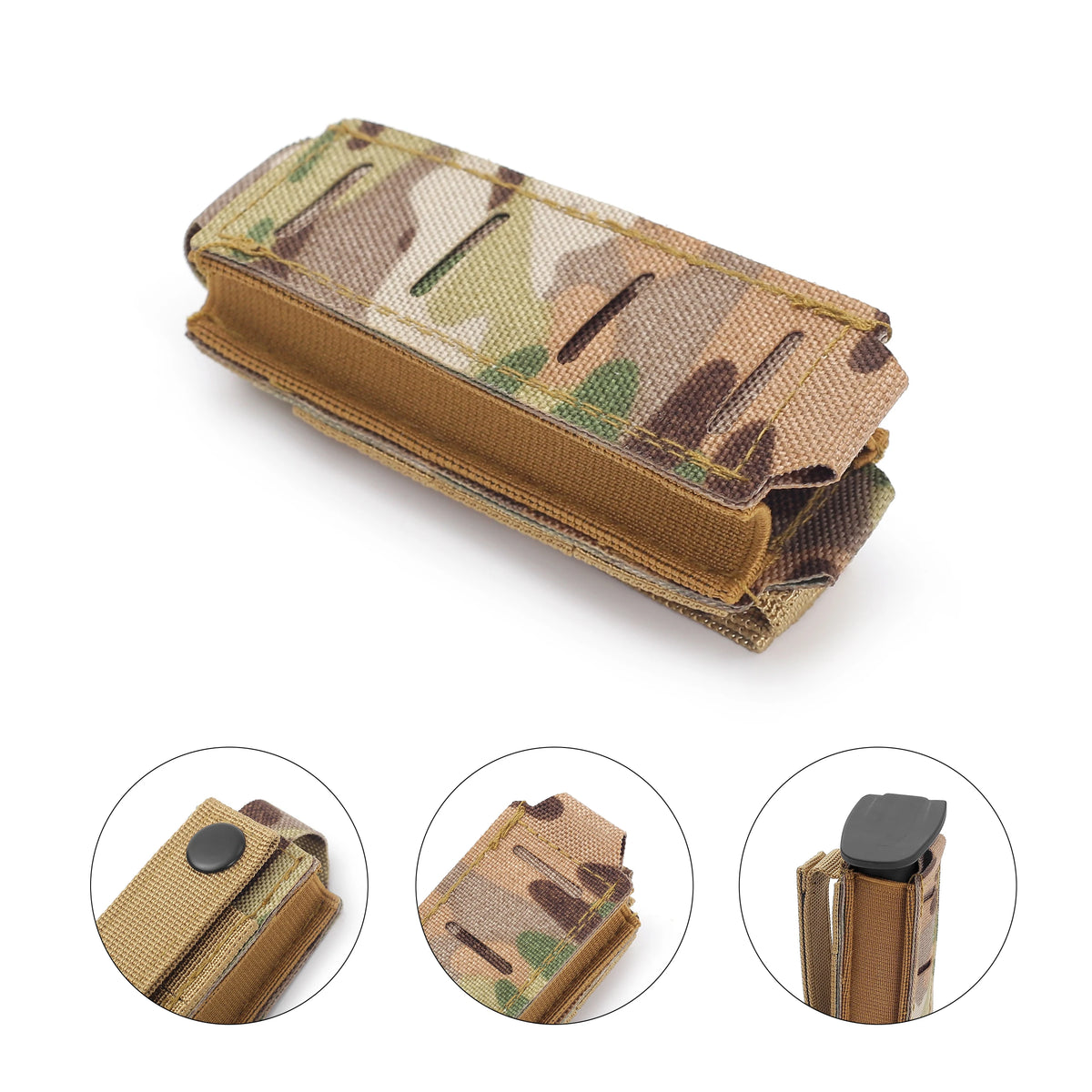 Laser Cut Molle 9mm Magazine Pouch for  17 M9 Single Mag Bag Flashlight Pouch Knife Holster Hunting Gear