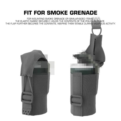 Tactical Smoke Grenade Pouch MOLLE Combat Single Magazine Bag Elastic Tab/Fixed Outdoor Hunting Airsoft Training Gear