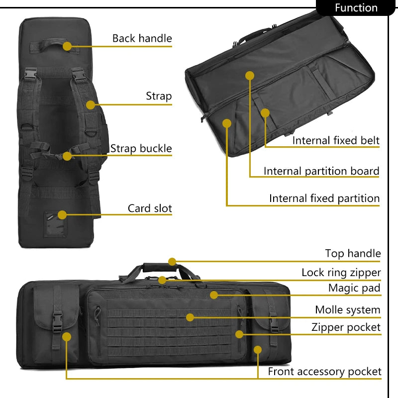 Tactical Rifl Bag Double Gun Case Waterproof Carbine Backpack Molle System Outdoor Hunting Reinforce Rucksack Transportation Bag