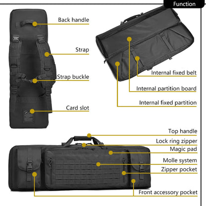 Tactical Rifl Bag Double Gun Case Waterproof Carbine Backpack Molle System Outdoor Hunting Reinforce Rucksack Transportation Bag