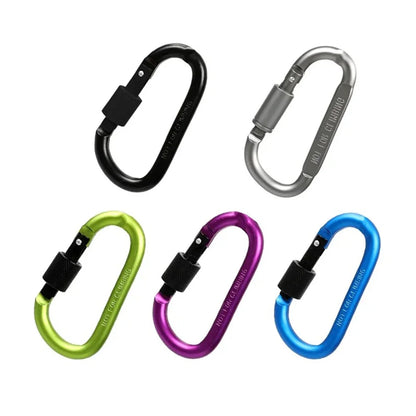 5pcs Carabiner With Lock Set Aluminium Alloy Tourist Hooks Fishing Carbin Buckle Caribiner Clip Key Holder Keychain Camping Tool