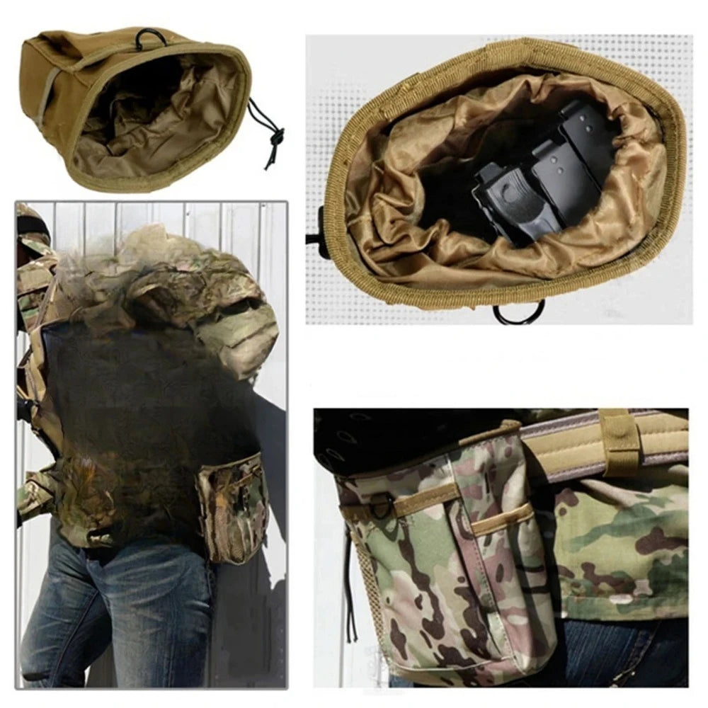 1PC Molle Drawstring Magazine Dump Pouch Adjustable Utility Belt Fanny Hip Holster Bag Outdoor Hunting Accessories