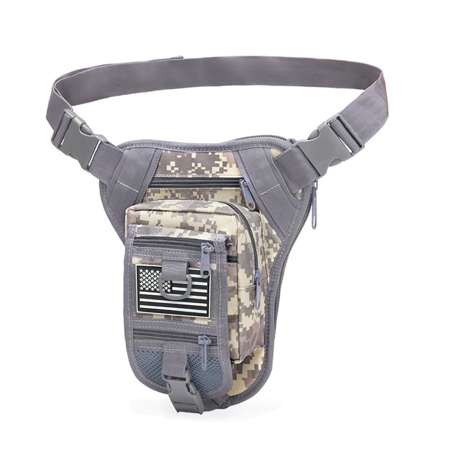 Multi functional thigh bag waist pack, multi pocket design, casual sports bag, suitable for cycling, hiking, and traveling