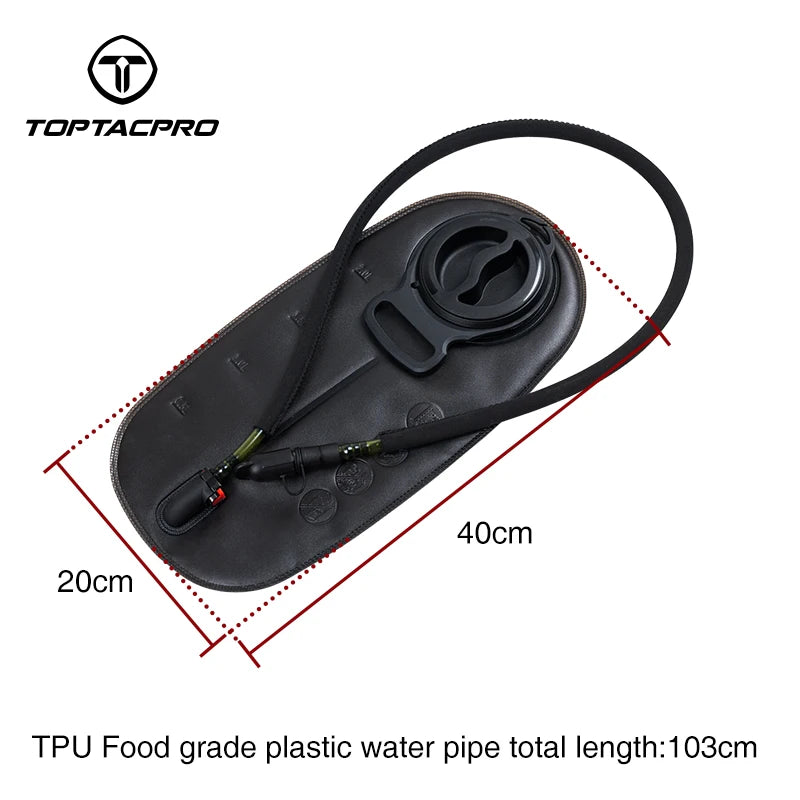 TOPTACPRO Tactical 2L Hydration Bladder Water Bag Foldable Outdoor Water Storage Bag 8908