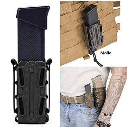 Tactical Molle 9mm Magazine Pouch Pistol Mag Holder with Belt Clip for Glock 17 19 Beretta M9 Fastmag Soft Shell Holster Hunting