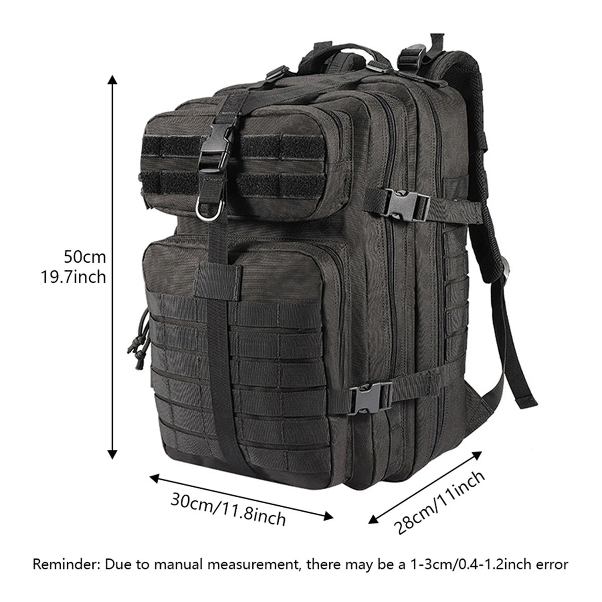 Large capacity backpack+multifunctional waist pack, can be used separately or combined for partition storage