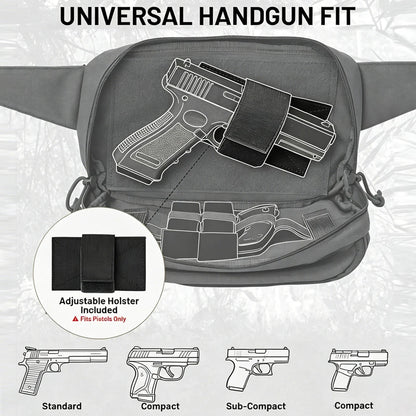 Tactical Pistol Gun Bag Concealed Carry Gun Fanny Pack Pistol Holster Bag Quick Release Handgun Pouch  EDC Shoulder Sling Bag