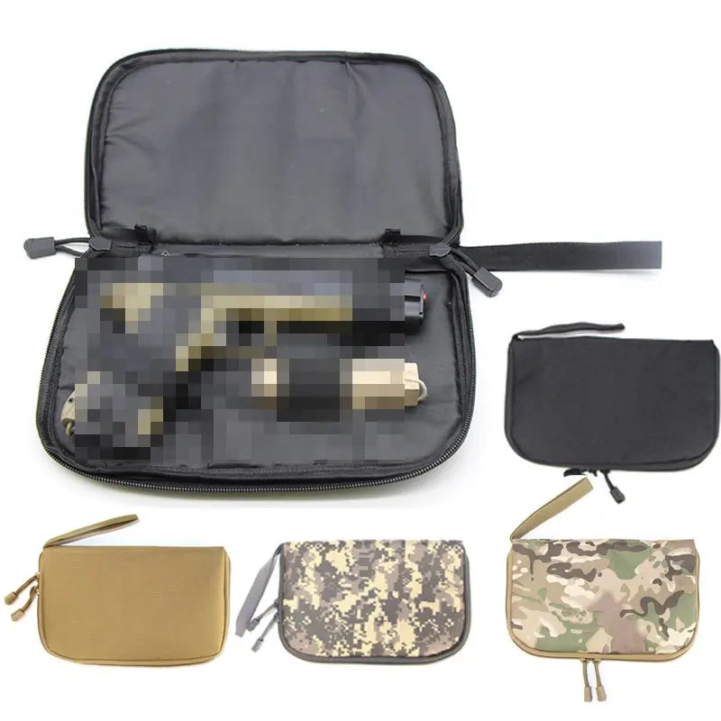 1pc Tactical Pistol Case Universal Gun Bag for Glock 17 19 Beretta Shockproof Padded Handgun Storage Holster with Magazine Holde