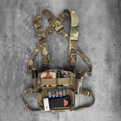 KRYDEX Tactical Micro D3CR Chest Rig with Triple 5.56 7.62 9mm Magazine Pouch Adjustable Strap Hunting D3CRM Gear Accessories