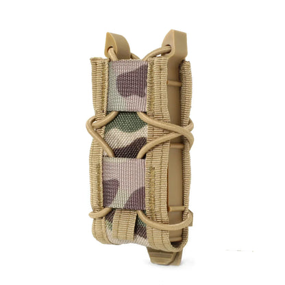 Tactical 9mm Single Magazine Bag Molle Pistol Mag Waist Bag Outdoor Hiking Hunting Flashlight Holder EDC Knife Holster