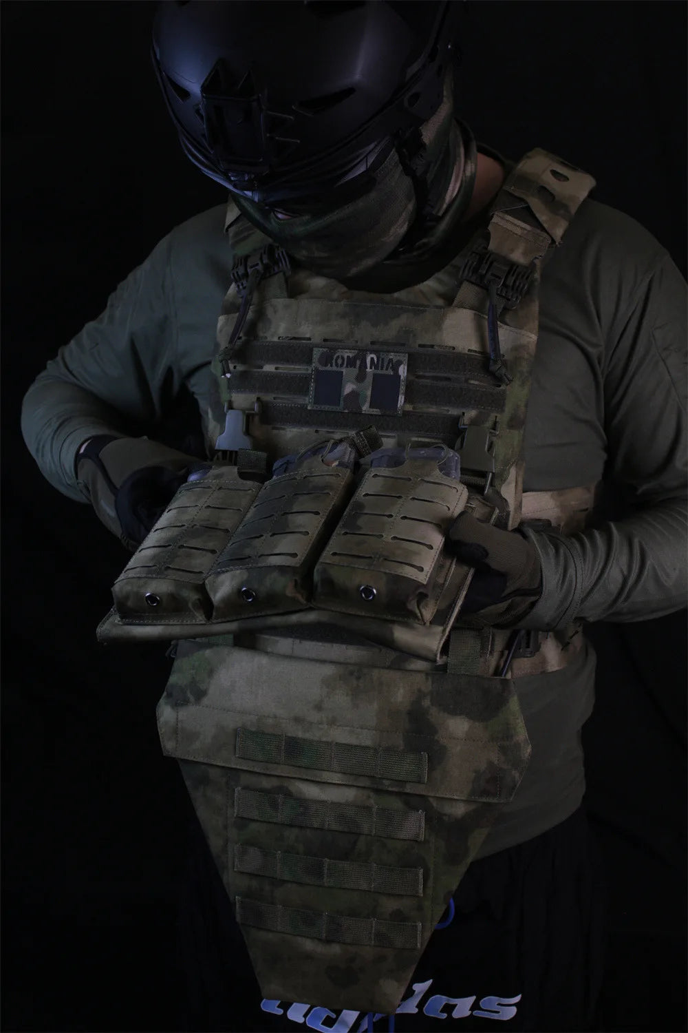 ATFG MC Camo LAP Panel 500D Delustered Nylon Tactical Groin Protection MV Lower Abdomen Platform Pouch Molle LAP Groin Bag
