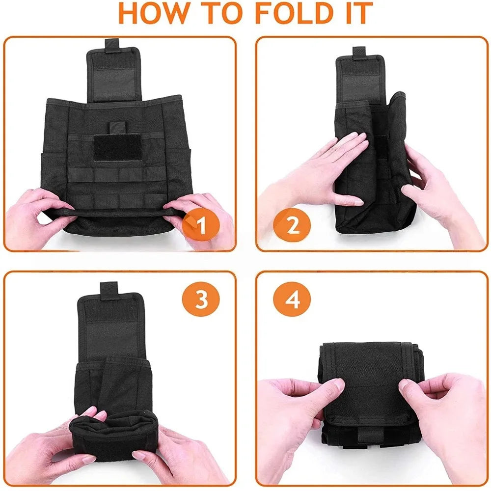 Foldable Molle Dump Drop Pouch Recycle Waist Pack Bags Outdoor Sport Hunting Utility EDC Tool Accessory Folding Recovery Bag