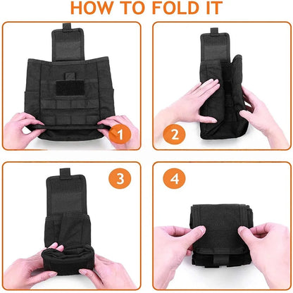 Foldable Molle Dump Drop Pouch Recycle Waist Pack Bags Outdoor Sport Hunting Utility EDC Tool Accessory Folding Recovery Bag
