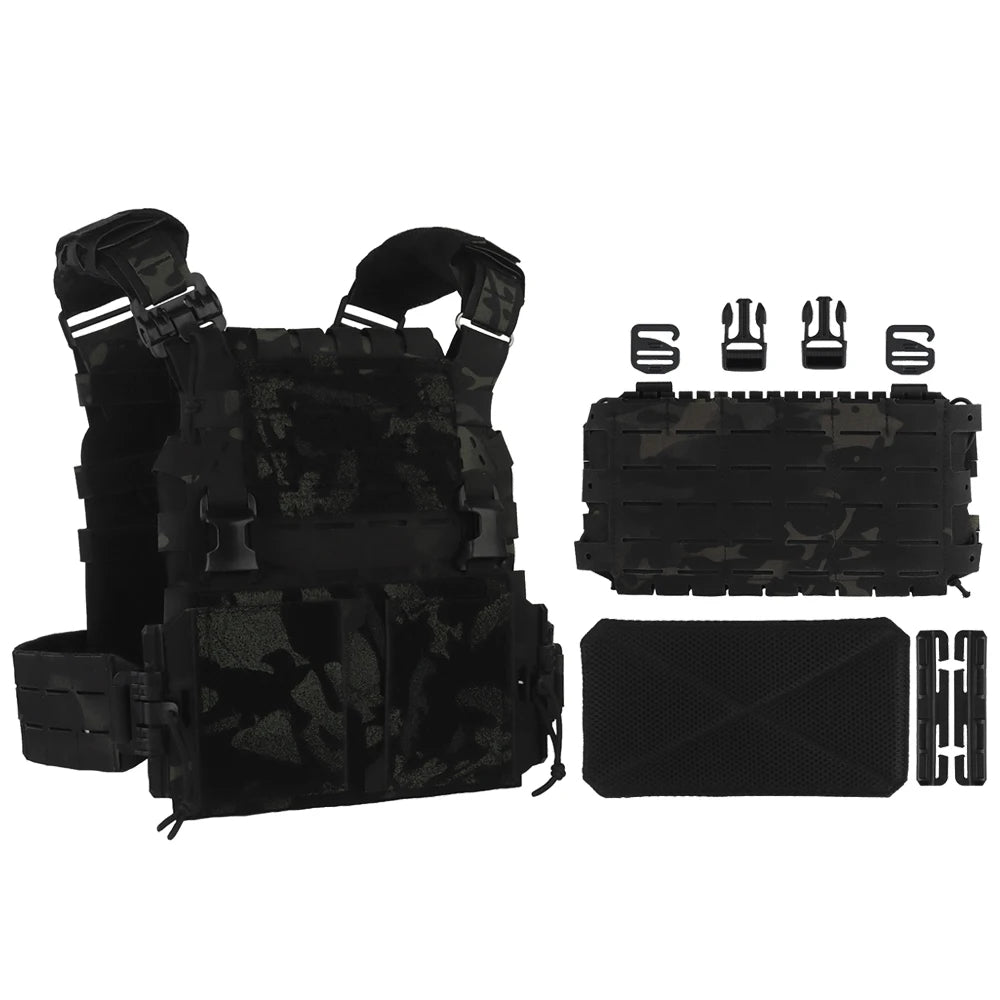 Tactical ARC Plate Carrier V2 Assault Rig Combat Training Protective Vest with Triple Magazine Pouch Quick Release MOLLE System