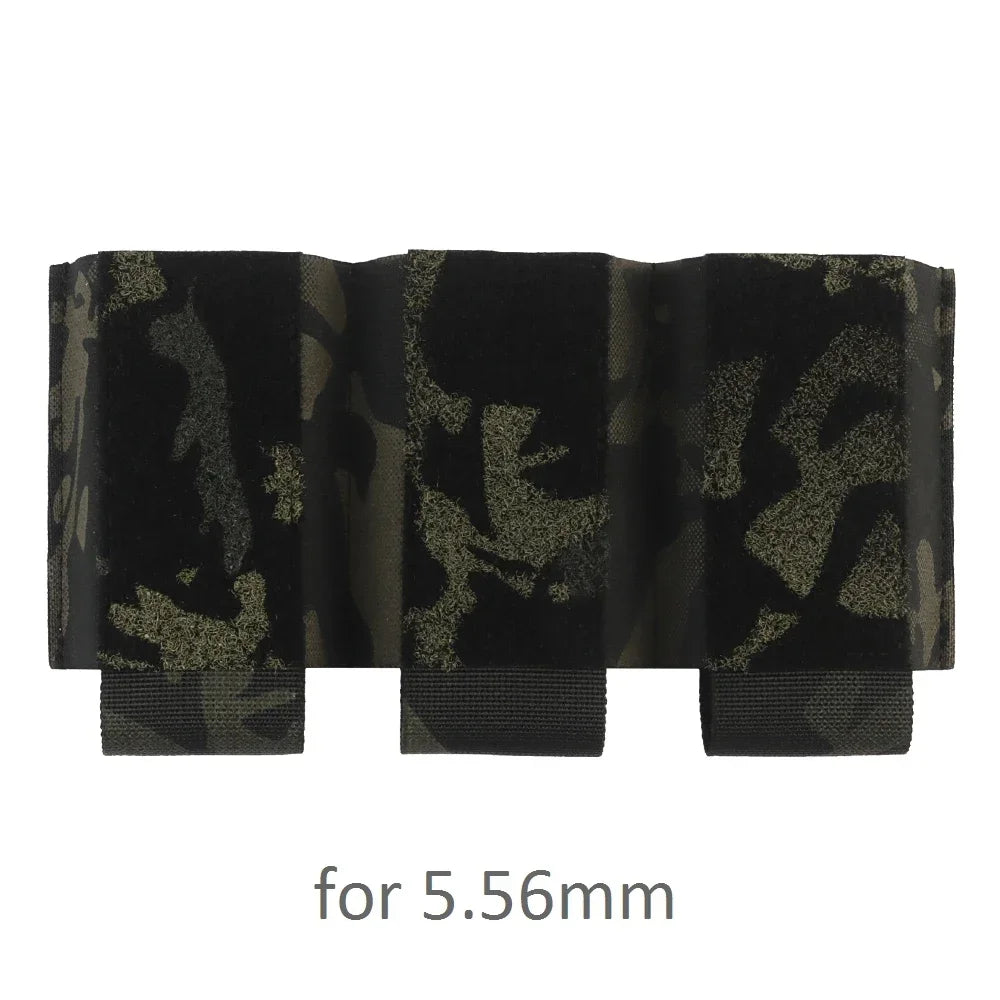 Camo 5.56/7.62 Triple Mag Pouch Elastic Hook and Loop Tactical Triple Magazine Pouch