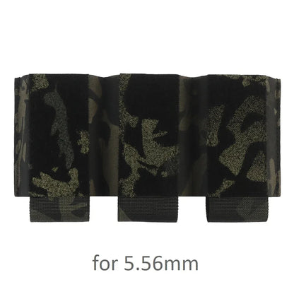Camo 5.56/7.62 Triple Mag Pouch Elastic Hook and Loop Tactical Triple Magazine Pouch