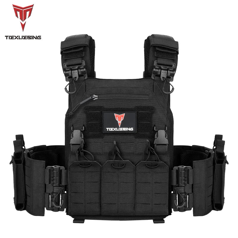 New Combat Vest 6094 Quick Detachable Light Laser Cut Tactical Vest Black Gear To Carry Airsoft Carrier Combat Equipment