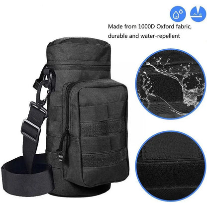 Molle Water Bottle Holder Bag Hydration Carrier Kettle Pouch with Strap Fits Up to 32 oz. For Hiking Fishing