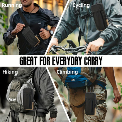 Black Outdoor Mountaineering and Hiking Multi-Functional Sports Waist Bag, Mobile Phone Bag, Outdoor Mountaineering Bag, 1 PC