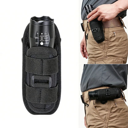 Tactical Flashlight Pouch 360 Degree Rotary Flashlight Holder Durable Hunting Lighting Accessory Camping Survival Kits