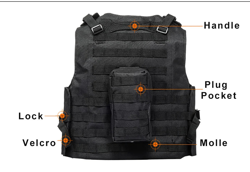 FX-Airsoft Military Molle Combat Assault Plate Carrier, Tactical Vest, CS Outdoor Clothing, Hunting Accessories, 7 Colors