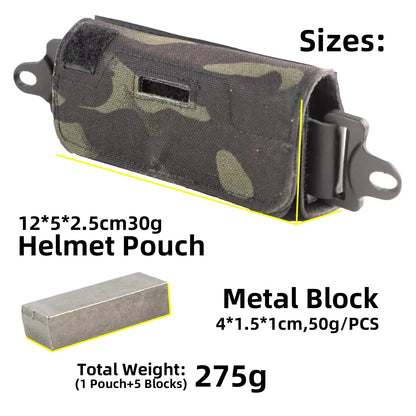 Helmet Counterbalance Weight Bag with 5 Counter Blocks, Tactical Balancing Accessories for FAST Helmet Outdoor Sports
