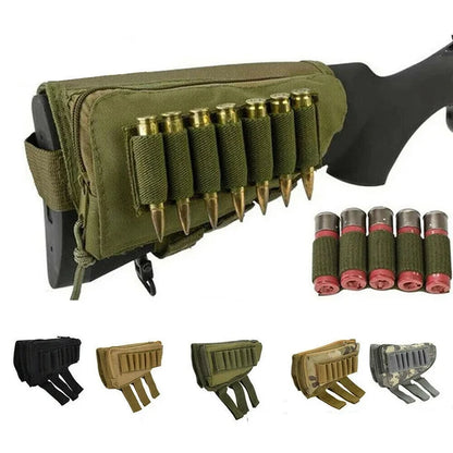 Rifle Stock Butt Bag Tactical Pouches Multifunctional Magazine Pouch for Ammo Storage Reload Suppressor Shotgun Shell Holder