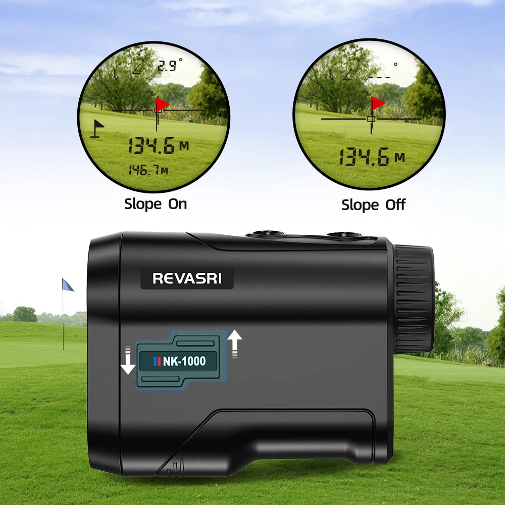 REVASRI 600/1000M Golf Laser Rangefinder with Slope Compensation Flag Lock Vibration Type-C Rechargeable for Golfing