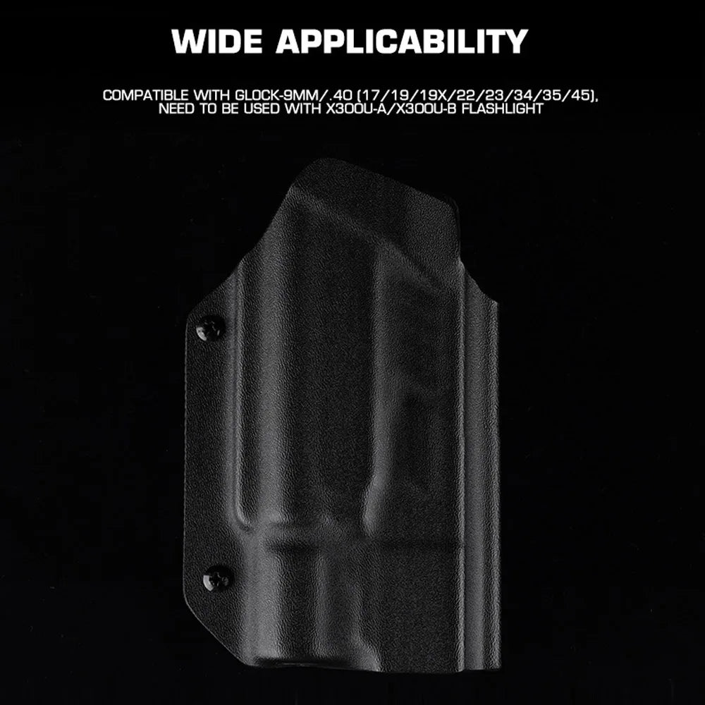 Tactical Kydex Holster for Glock 17/19/19X/22/23/34/35/45 Fit X300 Light QLS Quick Release Belt Clip Airsoft Hunting Accessories
