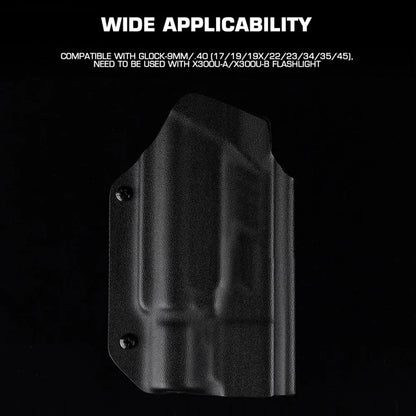 Tactical Kydex Holster for Glock 17/19/19X/22/23/34/35/45 Fit X300 Light QLS Quick Release Belt Clip Airsoft Hunting Accessories