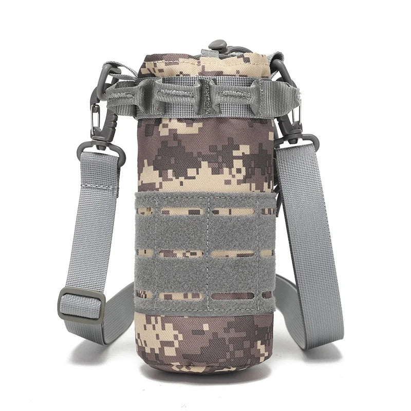 Tactical Molle Water Bottle Pouch Outdoor Sport Hydration Carrier Bag Nylon Travel Kettle Pack with Shoulder Strap