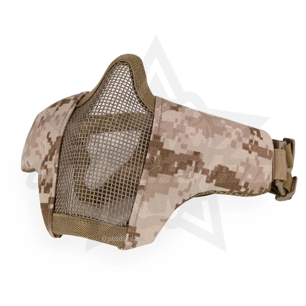 Outdoor cycling mask carbon steel mesh breathable half face mask CS field protection mask