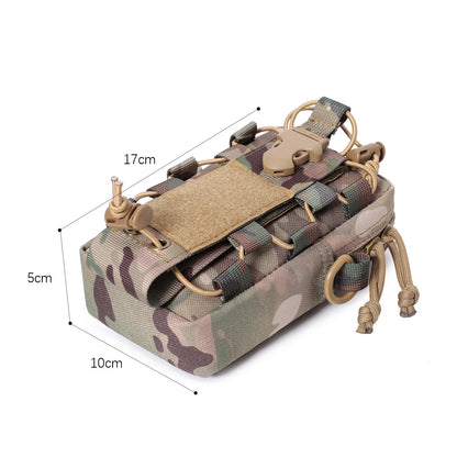 Molle EDC Water Bottle Pouch Canteen Kettle Carrier Holder Outdoor Sports Phone Holder Travel Camping Hiking Hunting Waist Bag