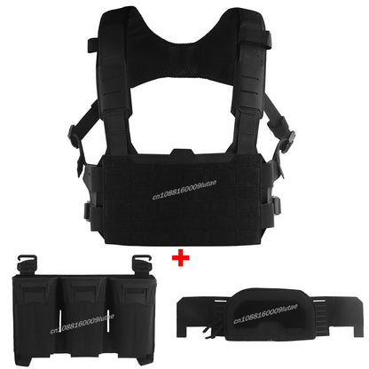 K Style Tactical Chest Rig Set with Triple Mag Pouch 2Nd Layer Admin Pouch Modular Field Strap KZ MOLLE Expansion Hunting Gear