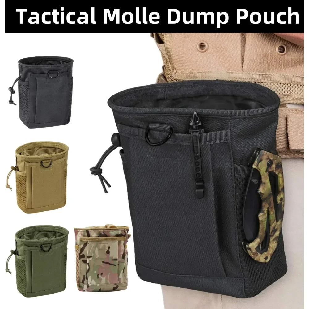1Pcs 19x12x6cm Waterproof Nylon Camouflage Outdoor Molle Waist Pack Recycle Dump Drop Pouch for Hiking Hunting EDC Accessories