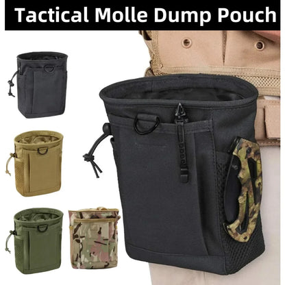 1Pcs 19x12x6cm Waterproof Nylon Camouflage Outdoor Molle Waist Pack Recycle Dump Drop Pouch for Hiking Hunting EDC Accessories