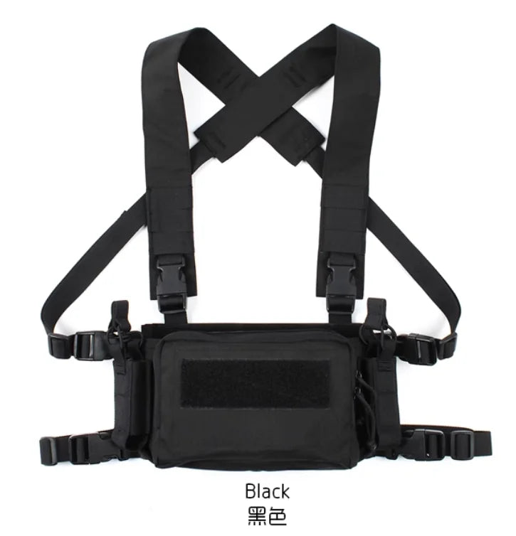 VOTAGOO Tactical Chest Rig with Triple 5.56/7.62 Mag Pouch X-Harness Adjustable Detachable for Shooting Hunting