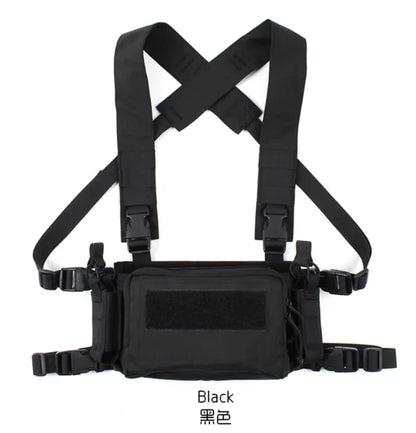 VOTAGOO Tactical Chest Rig with Triple 5.56/7.62 Mag Pouch X-Harness Adjustable Detachable for Shooting Hunting