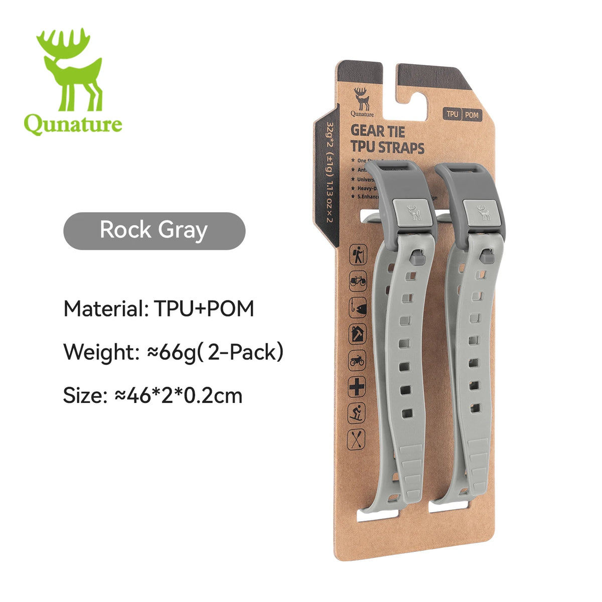 Qunature Cycling Outdoor Binding Strap  Multifunctional TPU Strap High Load Capacity Cargo Securing Bike Bag Water Bottle Holder