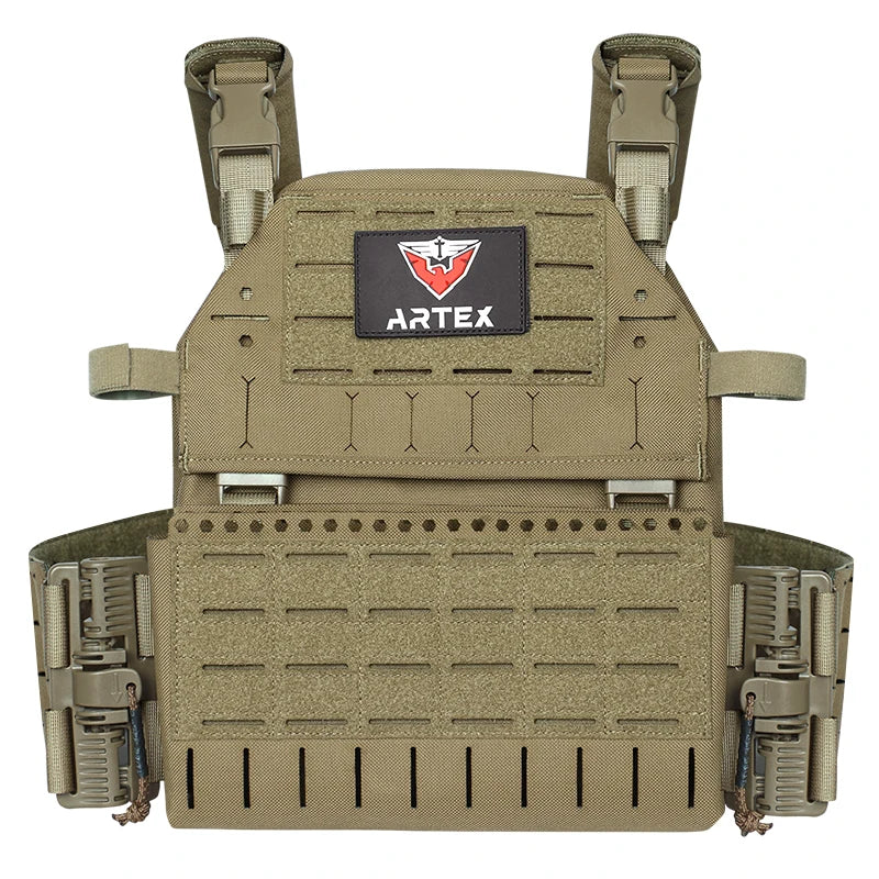 1000D Polyester with Triple Equipment Security Tactical Vest Camo Laser Cut Molle Quick Release Plate Carrier Tactical Vest