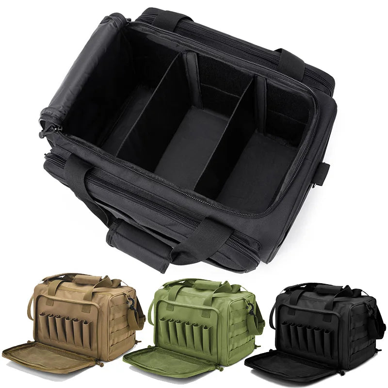Gun Range Storage Bag Tactical Camping Molle Pouch Outdoor Sport Hunting Accessory Nylon Gun Case Bag Pistol Tool Shoulder Pack