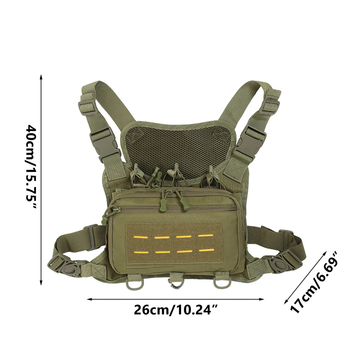 Tactical Vest Chest Bag Triple Magazine Pouch Molle Anti Theft EDC Chest Rig Bag Hunting Camping Hiking Cycling Run Men Women