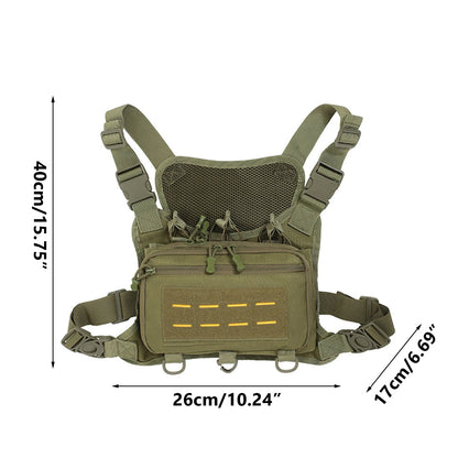 Tactical Vest Chest Bag Triple Magazine Pouch Molle Anti Theft EDC Chest Rig Bag Hunting Camping Hiking Cycling Run Men Women