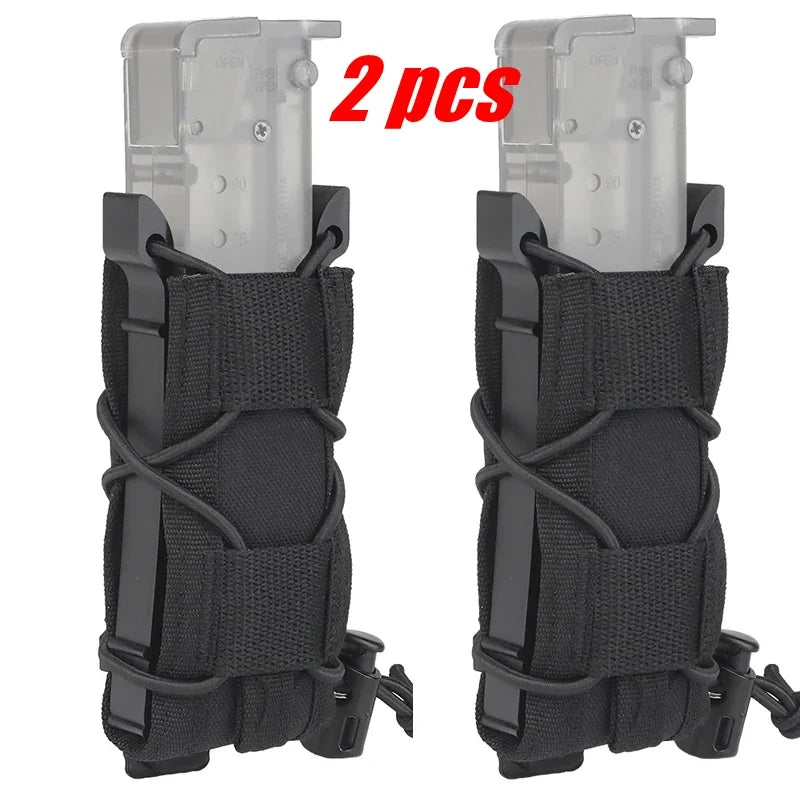 2pcs 9mm Tactical Magazine Pouch Pistol Fast Mag Carrier Holder for Belt Molle Sytem Hunting Pouches