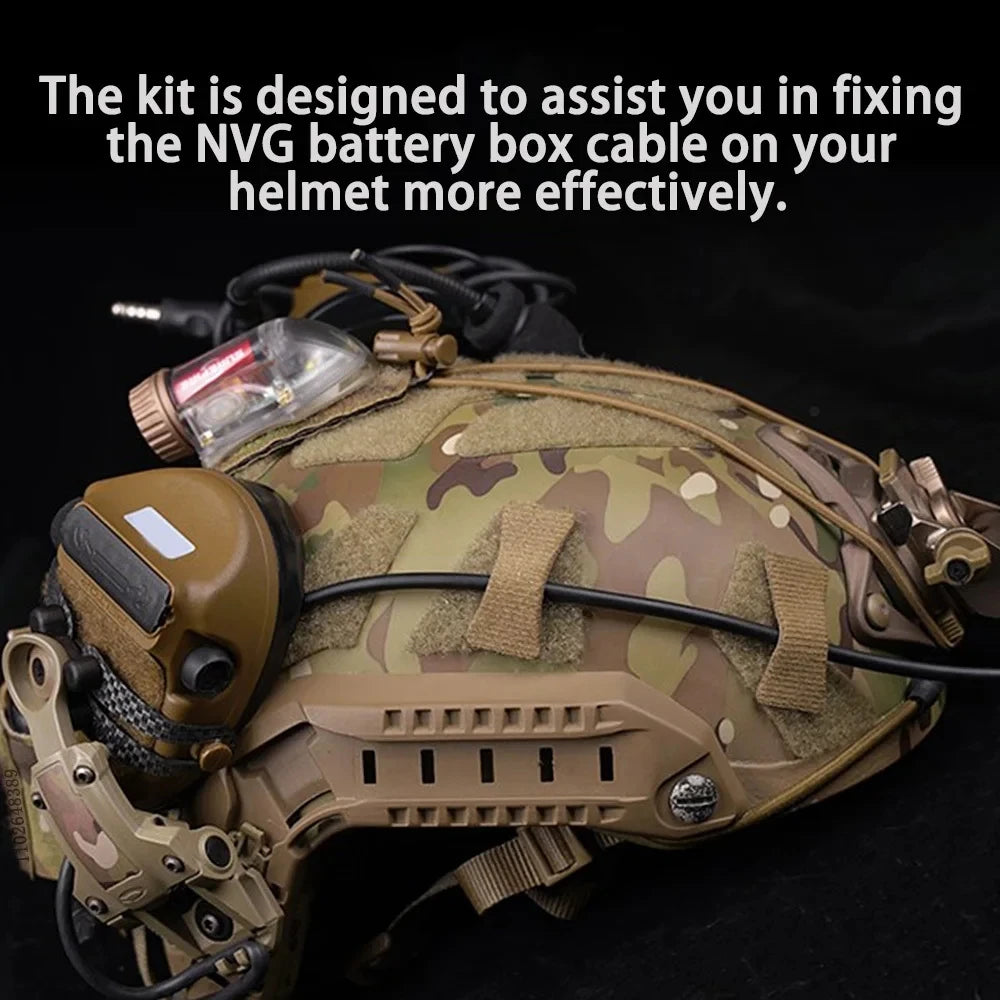 Wires Cable Management Kits Molle Storage Strap Electronic Communication Cable Hook Loop Organizer For Tactical Vest Helmet