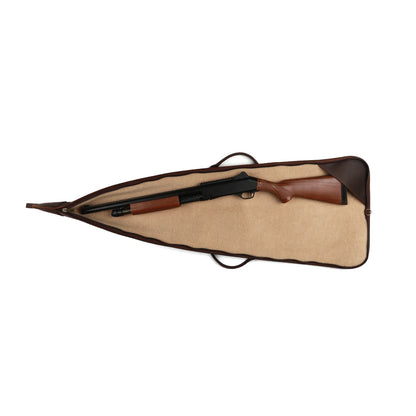 Tourbon Hunting Shooting Shotgun Case Leather Gun Carry Bag Protective Slip Soft Padded with Adjustable Shoulder Strap Brown