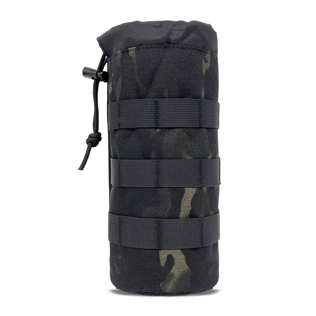 New MOLLE Tactical Water Bottle Holder 600D Nylon Drawstring Water Bottle Pouch for Outdoor Hunting Hiking Camping,6 Colors